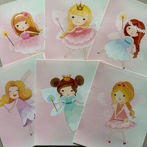 Big Wig Fairy Wall Art Girls Room Decor Print Set of 6